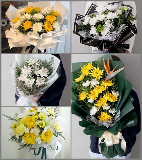 山东烟台蓬莱市北沟镇刘家村白事花束代送